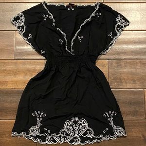 Black top with white lace detailing